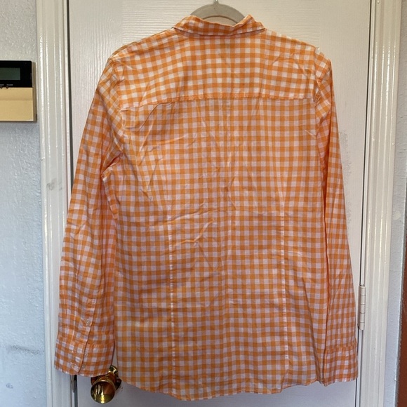 J.Crew Orange Gingham Shirt Size XL NWOT - Picture 8 of 10